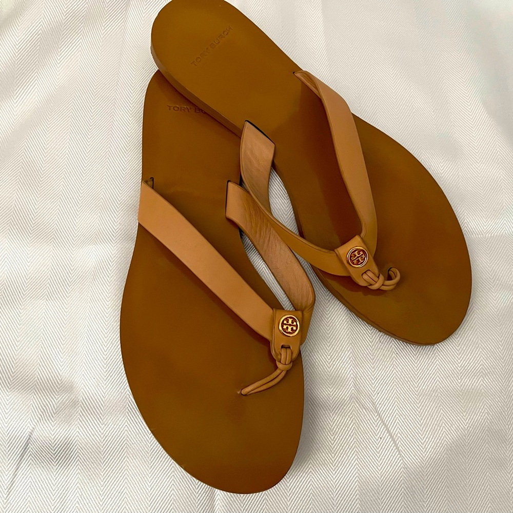 Tory Burch Manon Thong Sandal - Natural Vachetta, Sz. US 8.5 Womens
